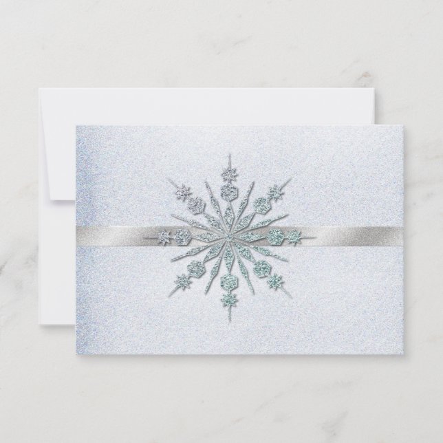 Crystal Snowflakes Mariage d'hiver RSVP (Devant)