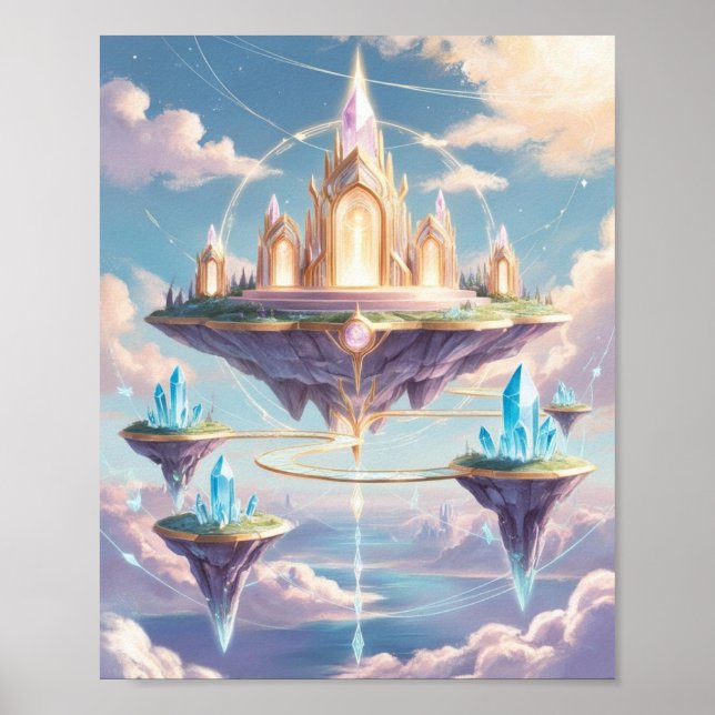Crystal Temple Sky City Poster - Imaginaire flotta (Devant)