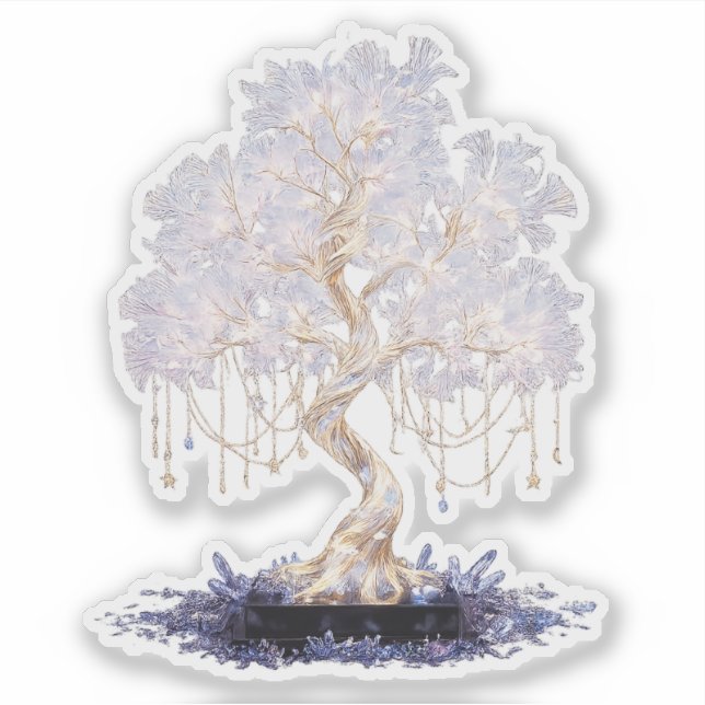 Crystal vinyl sticker of a golden galaxy tree (Devant)