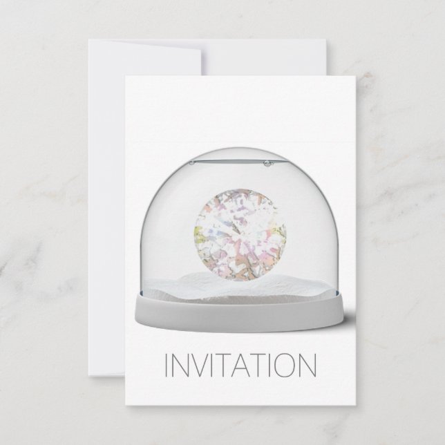 Crystal White Swarovski Club Party Vip Invitation (Devant)