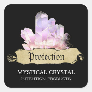 Crystal Witch Black Spell Étiquettes