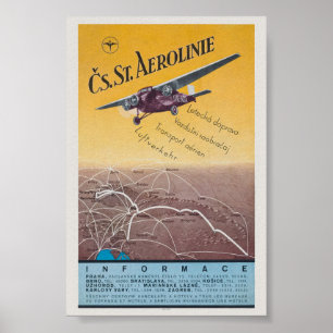 Cs. Poster vintage de la Tchécoslovaquie