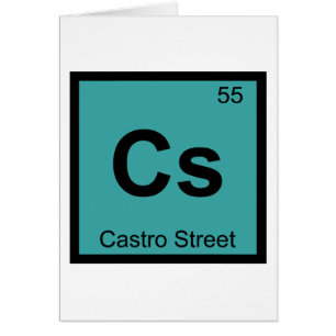 Cs - Symbole de chimie de Castro Street San Franci