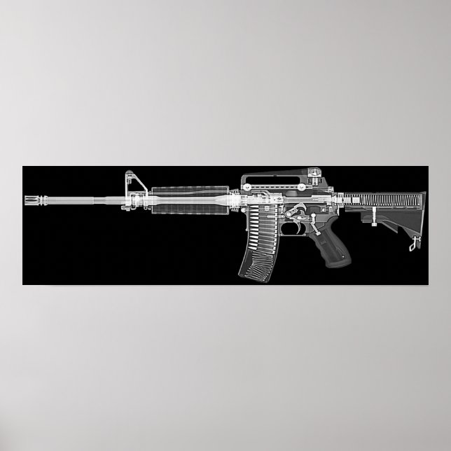 CT/X-ray poster from real AR-15 rifle! High detail (Devant)
