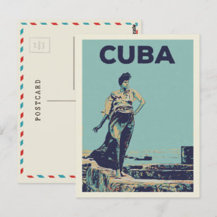 Cuba Caraïbes fière femme Havana Carte postale