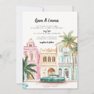 Cuba Havana Vintage Wedding Invitation