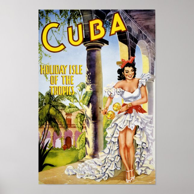 Cuba holiday isle of the tropics Vintage Poster (Devant)