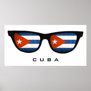Cuba Shades texte personnalisé et affiche couleur