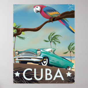 Cuba vintage rétro impression de voyage