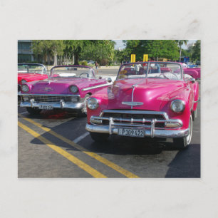 Cuba Voitures Classiques Voitures Roses Carte Post