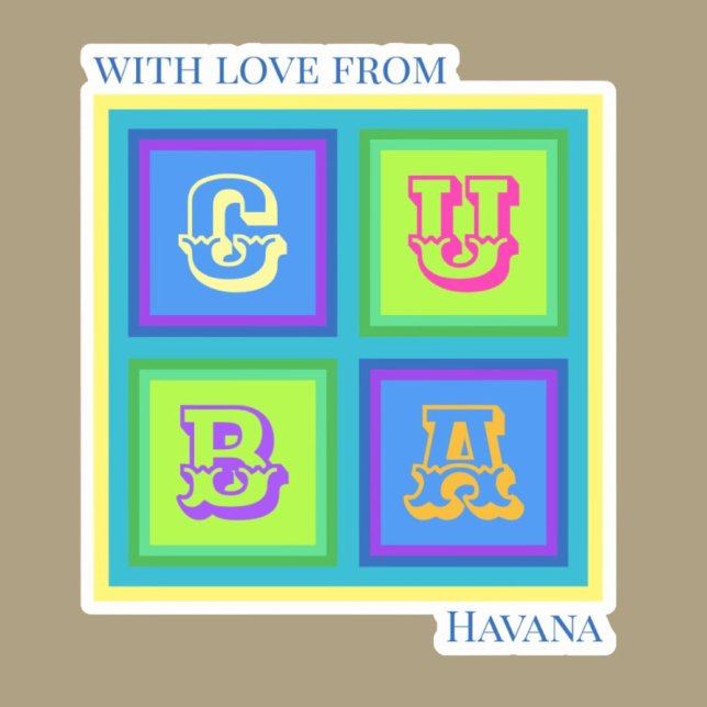 Cuban autocollant coloré moderne cuban (Créateur téléchargé)