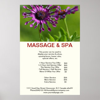 Cubane violet Spa Massage Beauté Salon Poster