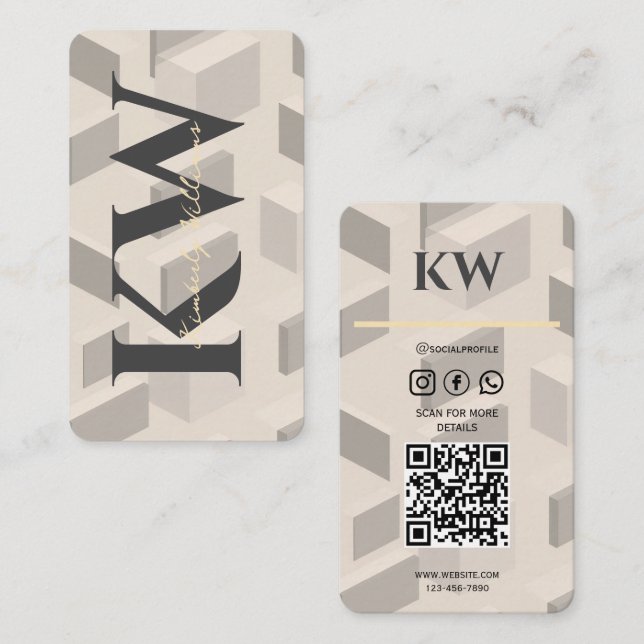 Cube Carte de visite - Moderne & Personnalisable (Devant / Derrière)