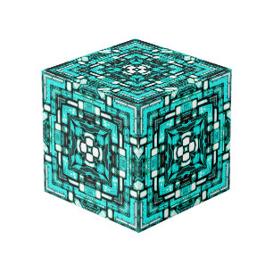 Cube d'imagination néon-cyan
