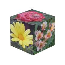 Cube en photo de fleur