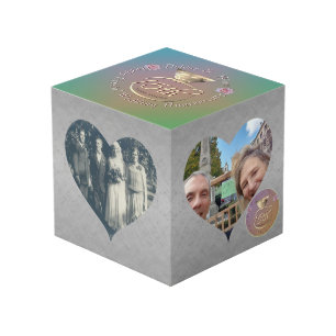 Cube Photo 15e Mariage de cristal Anniversaire Cadres de coeu