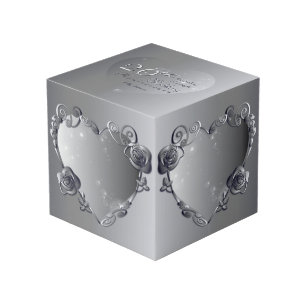 Cube Photo 20e images cardiaques Roses en platine 4 photos
