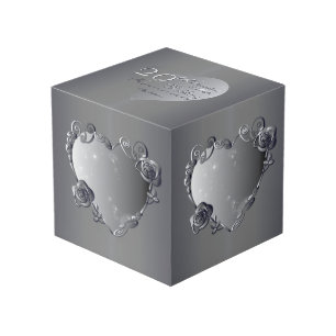 Cube Photo 20e Rose Platine Cadres cardiaques 4 Photos