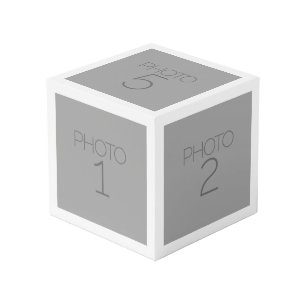 Cube Photo 5 photos en collage avec une bordure blanche solid