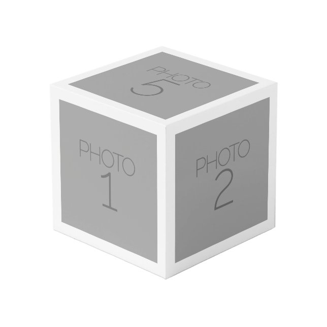 Cube Photo 5 photos en collage avec une bordure blanche solid (Angle devant)