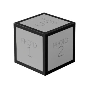 Cube Photo 5 photos en collage avec une bordure noire solide