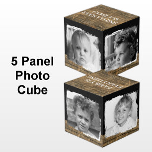 Cube Photo Ajouter 4 images famille rustique brun noir photo