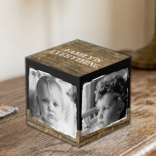 Cube Photo Ajouter 4 images famille rustique marron noir phot