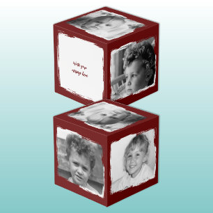 Cube Photo Ajouter 4 images personnaliser mots bordeaux photo