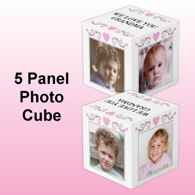 Cube Photo Ajouter 4 images que nous vous aimons grand-mère r (Créateur téléchargé)