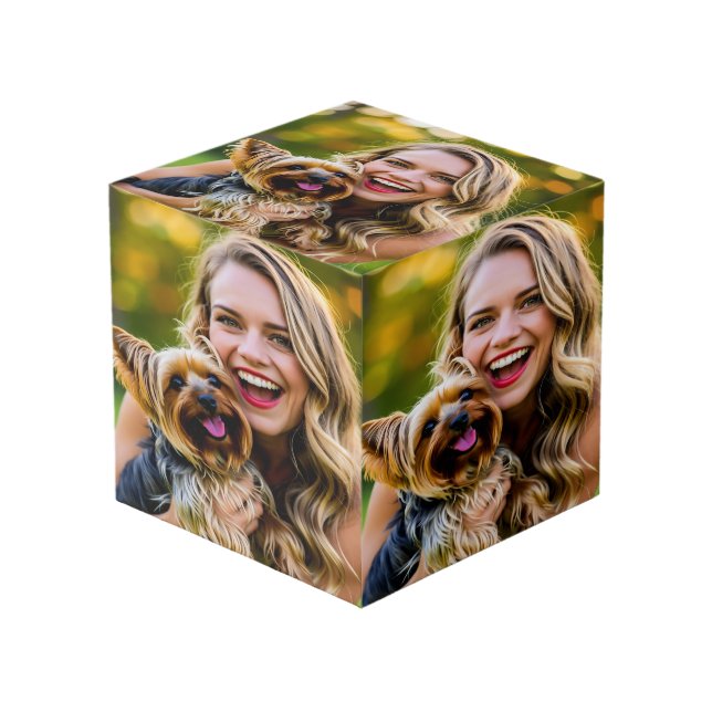 Cube Photo Ajouter une photo de Yorkshire Terrier Personnalis (Angle devant)