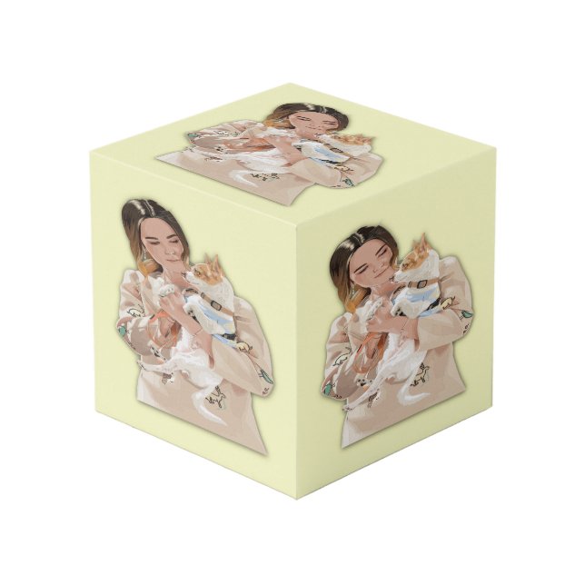 Cube Photo Ajouter une photo personnalisée (Angle devant)