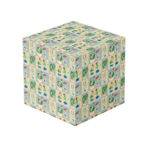 Cube Photo amour cactus - aquarelle