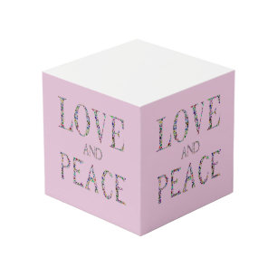 Cube Photo Amour et Paix - Design de lettres de pierres préci