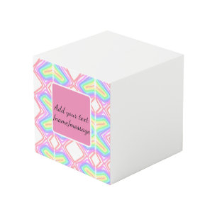 Cube Photo Aquarelle arc-en-ciel ajouter un nom texte personn
