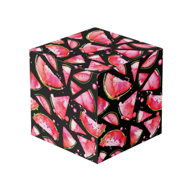 Cube Photo Aquarelle Pastèque 2 (Angle devant)