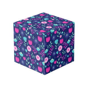 Cube Photo Arrière - plan à motif floral mignon