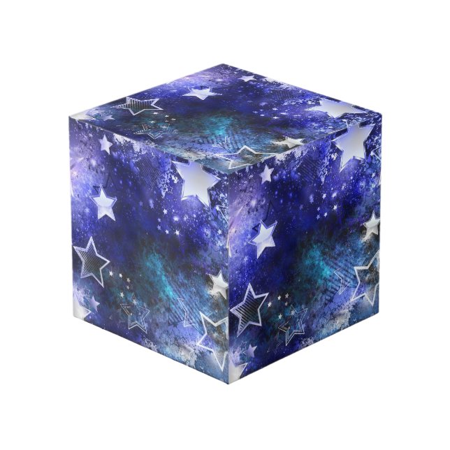 Cube Photo Arrière - plan spatial avec étoiles (Angle devant)