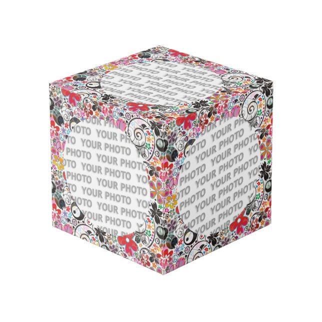 Cube Photo Arrondi en Carré Puissance de fleur de cadre 2 + v (Angle devant)