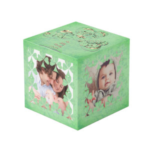 Cube Photo "Ayez une joyeuse St. Patrick's Day" Shamrock Fram