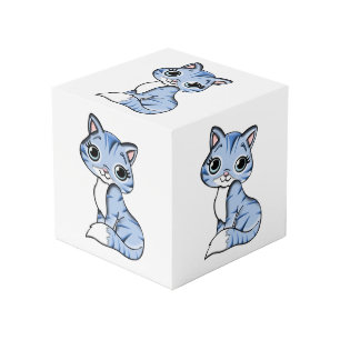 Cube Photo Bande dessinée mignonne de chat bleu