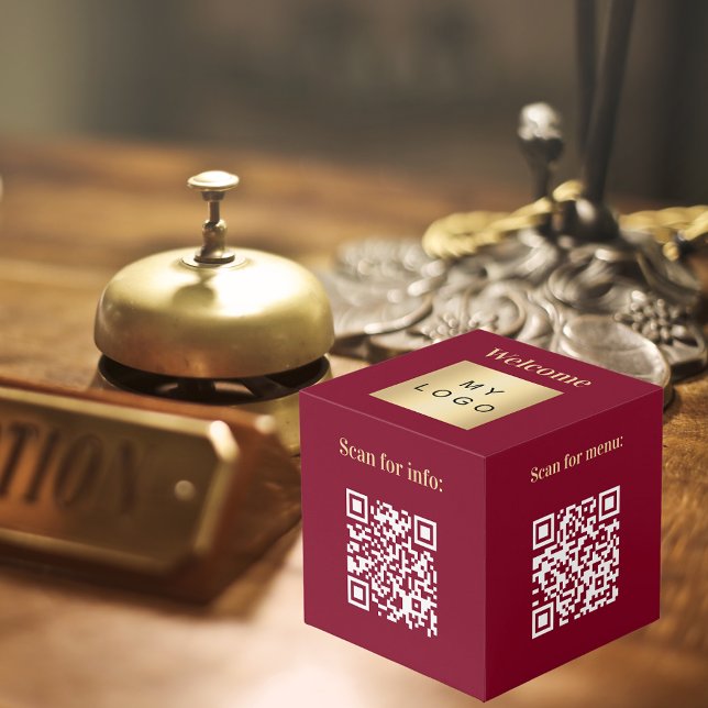 Cube Photo Bienvenue logo de l'entreprise QR codes table d'in (Créateur téléchargé)