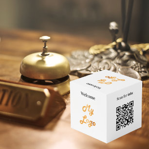 Cube Photo Bienvenue logo de l'entreprise QR menu code table 