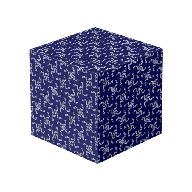 Cube Photo Bleu Jardin de Noël, Décor de Noël, Noël (Angle devant)