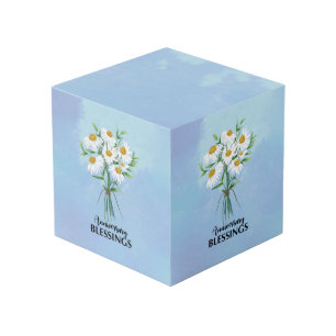 Cube Photo Bouquet de marguerites pour bénédictions d'anniver
