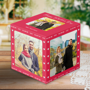 Cube Photo Cadeau personnalisé de la Saint-Valentin Rouge Mul