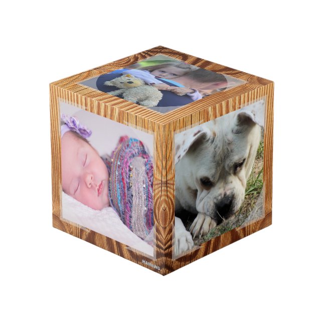 Cube Photo - Cadre Faux Bois - HAMbWG (Angle devant)