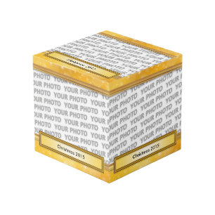 Cube Photo Cadre photo en or pur I + votre photo et votre tex