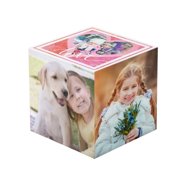Cube Photo Cadre photo LOVE Heart (Cinq photos) (Angle devant)