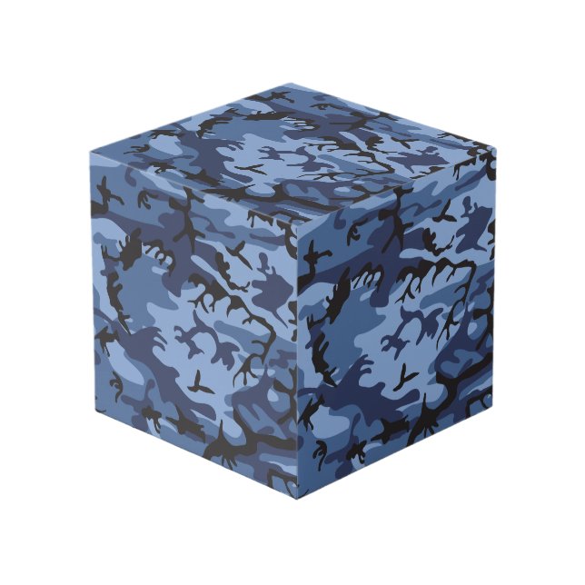 Cube Photo Camouflage Bleu Marine, Militaire, Armée (Angle devant)