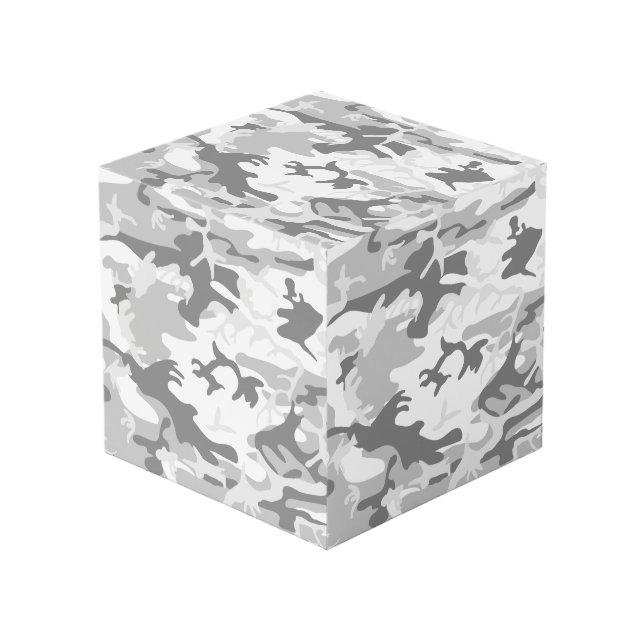Cube Photo Camouflage gris neige d'hiver, Militaire, Armée (Angle devant)